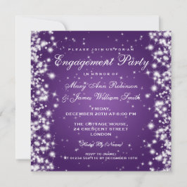 Hochzeit Verlobung Winter Sparkle Lila Einladung