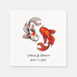 Hochzeit Verlobung Yin Yang Koi Fish Garden Party Serviette