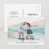Hochzeit verschieben Chic Schrift Postkarte (Vorne/Hinten)