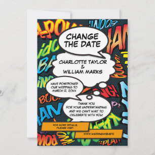 Hochzeit-Verschiebung Comic-Book Modern Save The Date