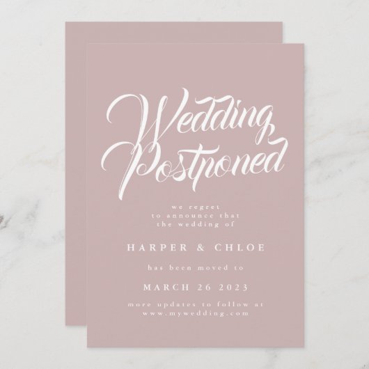 Hochzeit verschoben ändern Datum Save The Date (Vorne/Hinten)