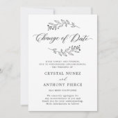 Hochzeit verschoben Ändern Sie das Datum Ankündigu Einladung (Vorderseite)