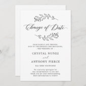 Hochzeit verschoben Ändern Sie das Datum Ankündigu Einladung (Vorne/Hinten)