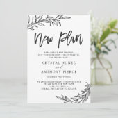 Hochzeit verschoben Neuer Plan Rettete unser neues Einladung (Stehend Vorderseite)