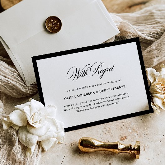 Hochzeit verschoben oder abgesagt | Mit Bedauern Einladung