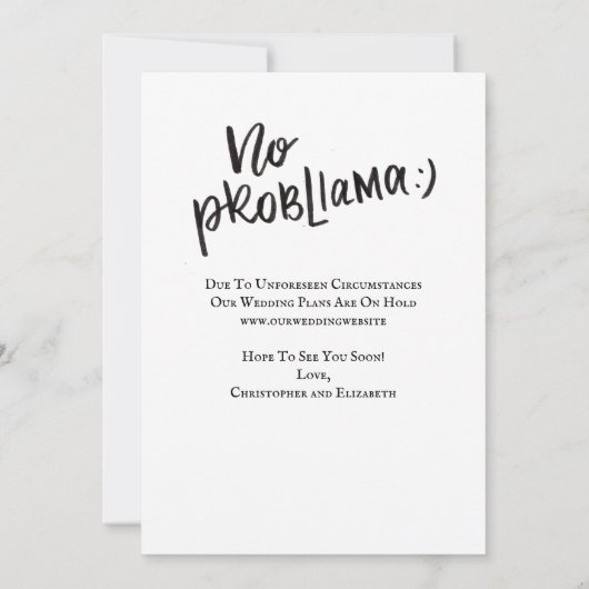 Hochzeit verschoben Sonntagsverlegung Einladung (Rückseite)