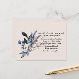 Hochzeit verschoben Winter Save-the-Date Ankündigungspostkarte