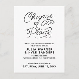 Hochzeit verzögert Änderung der Pläne Postkarte