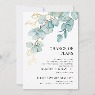 Hochzeit verzögert Elegant Aquamarin und Gold Euka Ankündigung