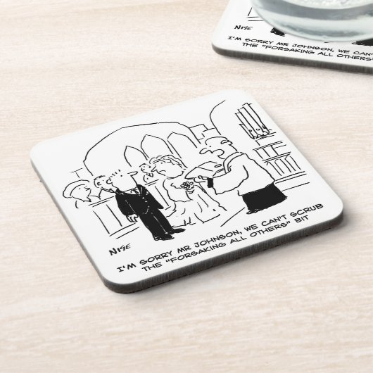 Hochzeit. Vicar und Bridegroom Joke Getränkeuntersetzer (Linke Seite)