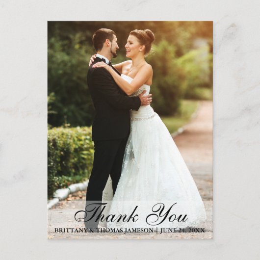 Hochzeit Vielen Dank, Bride & Groom Foto Postcard  Postkarte (Vorderseite)