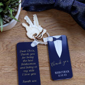 Hochzeit Vielen Dank Bridesman Blue Tuxedo Schlüss Schlüsselanhänger
