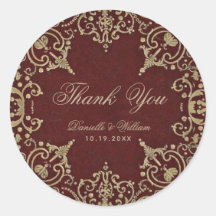 Hochzeit Vielen Dank Burgundy Gold Elegant Vintag