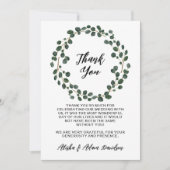 Hochzeit Vielen Dank Eukalyptus Glitzer Blätter Dankeskarte (Vorderseite)