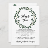 Hochzeit Vielen Dank Eukalyptus Glitzer Blätter Dankeskarte (Vorne/Hinten)