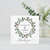 Hochzeit Vielen Dank Eukalyptus Greenery Dankeskarte (Stehend Vorderseite)