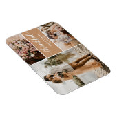 Hochzeit Vielen Dank Foto Collage Brown Magnet (Rechte Seite)