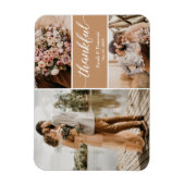 Hochzeit Vielen Dank Foto Collage Brown Magnet (Vertikal)