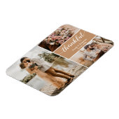 Hochzeit Vielen Dank Foto Collage Brown Magnet (Linke Seite)
