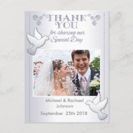 Hochzeit Vielen Dank Foto Postcard Love Birds Postkarte