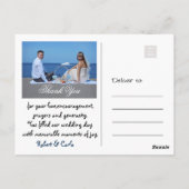 Hochzeit Vielen Dank Foto Postkarte (Rückseite)