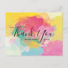 Hochzeit Vielen Dank für Ihre Watercolor Script Po Postkarte
