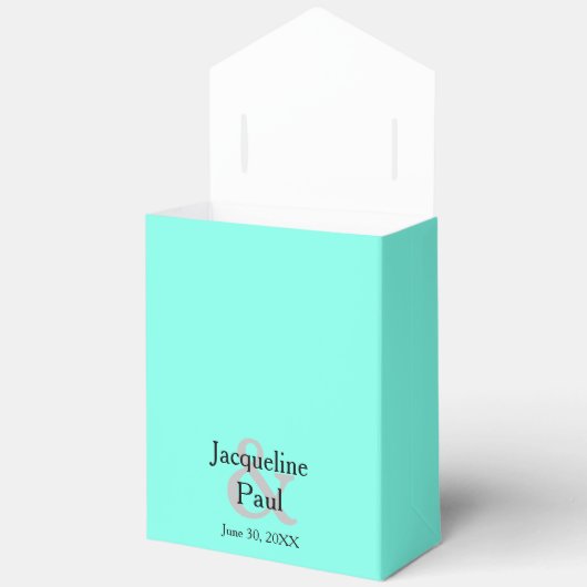 Hochzeit Vielen Dank für Türkis Blauer Name Geschenkschachtel (Offen)