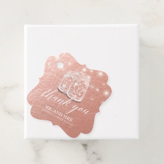 Hochzeit Vielen Dank Mason Jar String Light Rose G Geschenkanhänger (Beispiel)