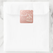 Hochzeit Vielen Dank Mason Jar String Light Rose G Quadratischer Aufkleber (Tasche)