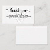 Hochzeit Vielen Dank, Moderne einfache rustikale S Begleitkarte (Vorne/Hinten)