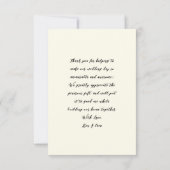 Hochzeit Vielen Dank Nachricht Foto Frangipani Car Einladung (Rückseite)