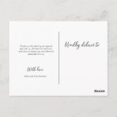 Hochzeit Vielen Dank Postcard moderne Handschrift  Postkarte (Rückseite)