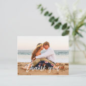 Hochzeit Vielen Dank Postcard moderne Handschrift  Postkarte (Stehend Vorderseite)