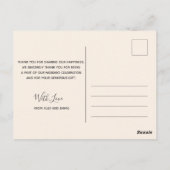 Hochzeit Vielen Dank Romantische Blumenschrift Pos Postkarte (Rückseite)