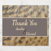 Hochzeit Vielen Dank Tierdrucken Feather Guest Bierflaschenetikett (Einzelnes Label)