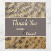 Hochzeit Vielen Dank Tierdrucken Feather Guest Weinetikett (Einzelnes Label)