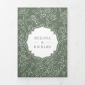 Hochzeit viktorianischer deutscher QR-Code Dreifach Gefaltete Einladung (Cover)