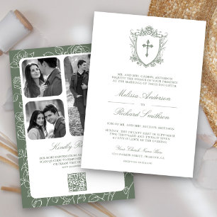 Hochzeit viktorianischer deutscher QR-Code Einladung