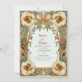 Hochzeit Viktorianischer europäischer Flora im Jug Save The Date (Vorderseite)