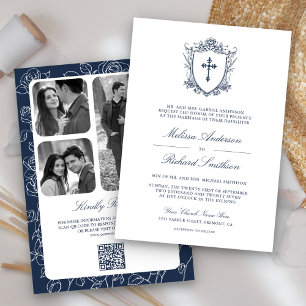 Hochzeit viktorianischer katholischer QR-Code der  Einladung
