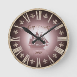 Hochzeit Vintag Runde Wanduhr