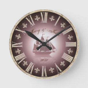 Hochzeit Vintag Runde Wanduhr