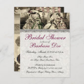 Hochzeit Vintage antike Braut Einladung (Vorne/Hinten)