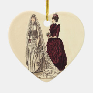 Hochzeit Vintage Brautparty Braut und Brautjungfer Keramikornament