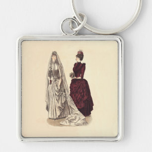 Hochzeit Vintage Brautparty Braut und Brautjungfer Schlüsselanhänger