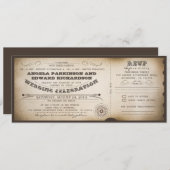 Hochzeit Vintage Einladung mit UAWG Design (Vorne/Hinten)