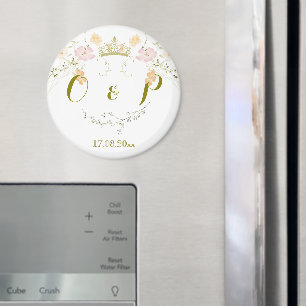 Hochzeit Vintage Floral Klassiker Magnet