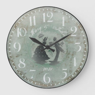Hochzeit Vintage Große Wanduhr