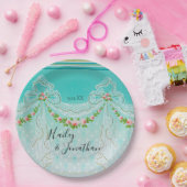 Hochzeit Vintage Jugendstil-Intricate Pink Floral Pappteller (Party)