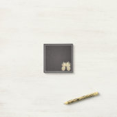 Hochzeit Vintage Modern Schwarz Gold Ananas Paar Post-it Klebezettel (Auf Schreibtisch)